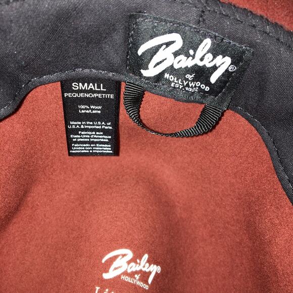 Bailey Tino Winters Elite Wool Felt Fedora Hat Burgundy Small - Picture 3 of 7